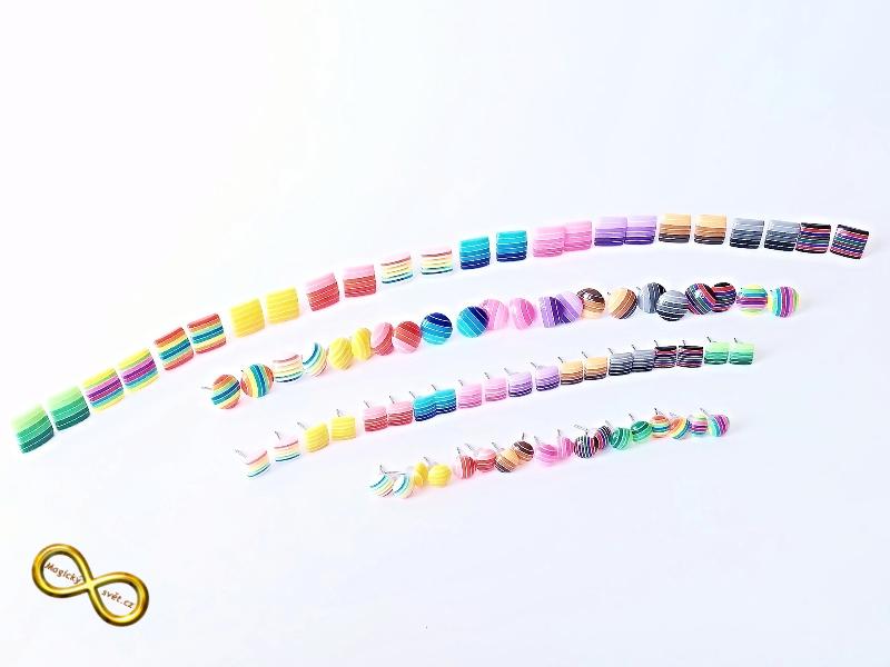 Náušnice proužky žluté