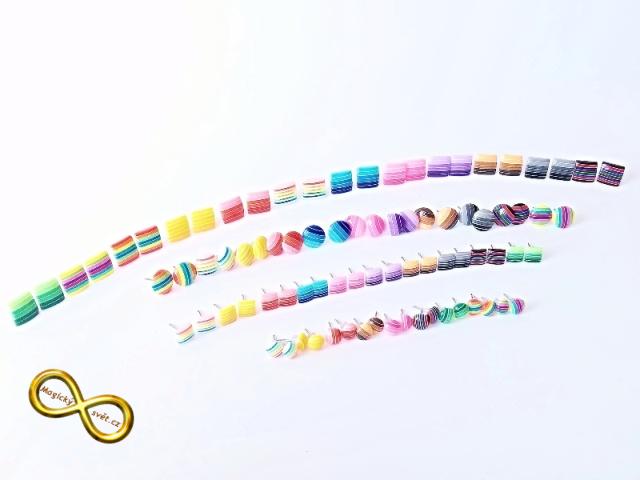 Náušnice proužky hnědé - 4 velikosti