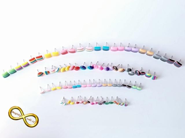 Náušnice proužky tmavé - 4 velikosti