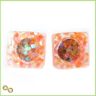 Náušnice "Resin" oranžové
