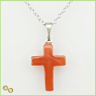 Náhrdelník křížek z Karneolu